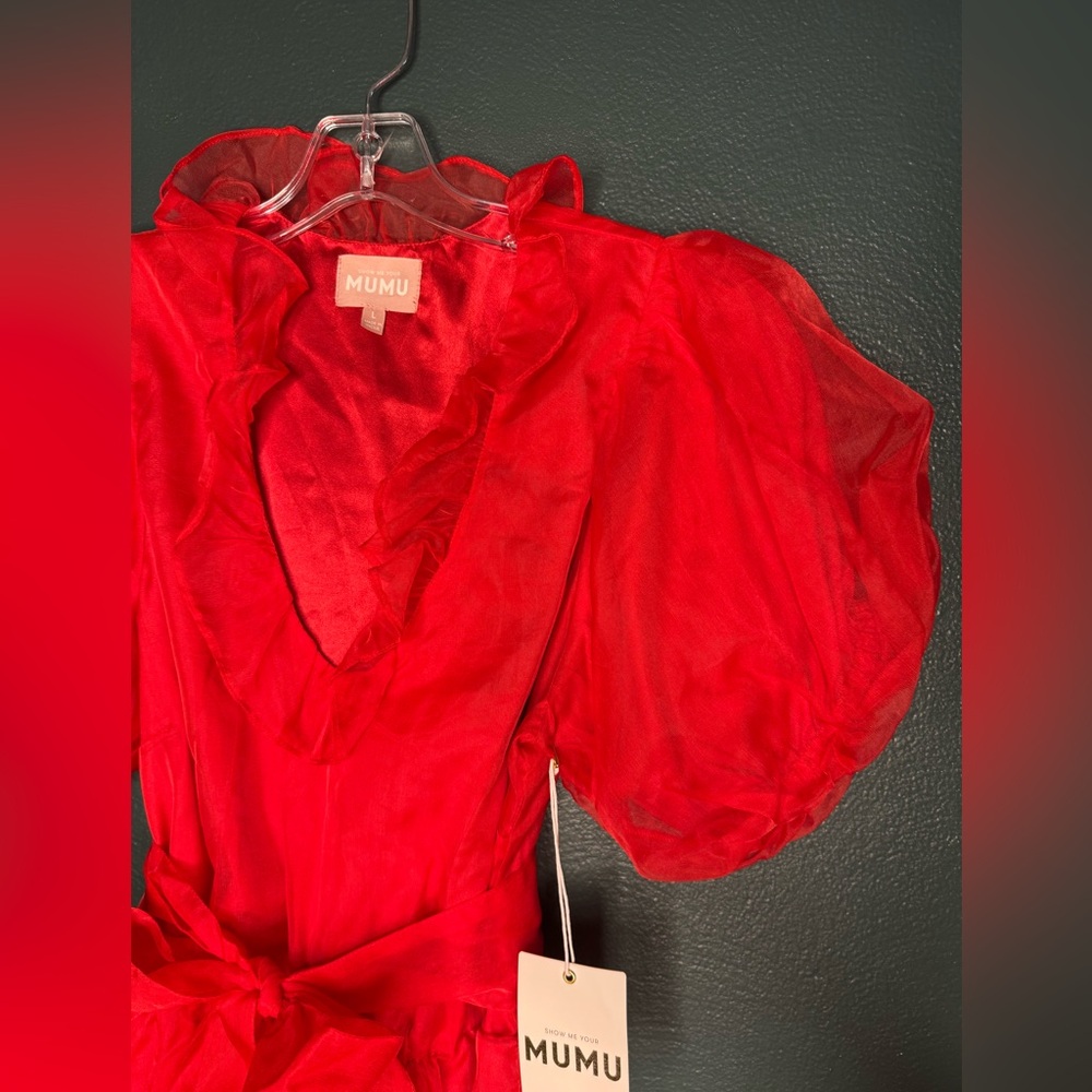 Show Me Your MuMu Red Ruffled Mini Dress - Picture 4 of 10
